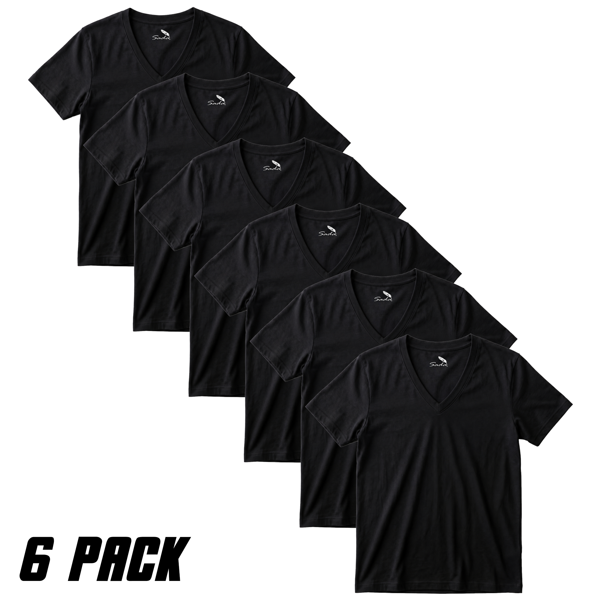 Sada Deep V-Neck T-Shirts (6 Pack)