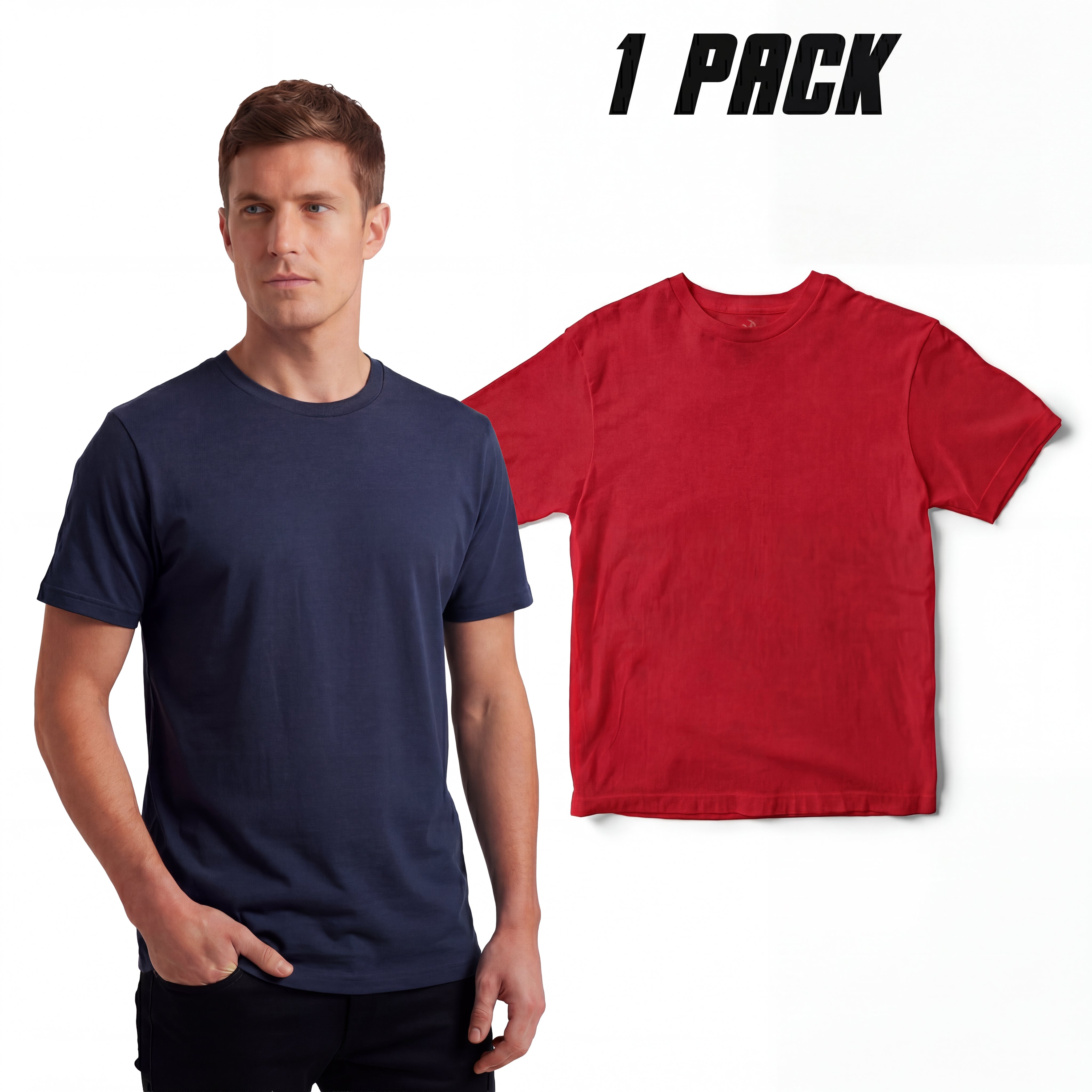 Sada Crew Neck T-Shirt | Premium Cotton Basic Tee for Men – BUREEN