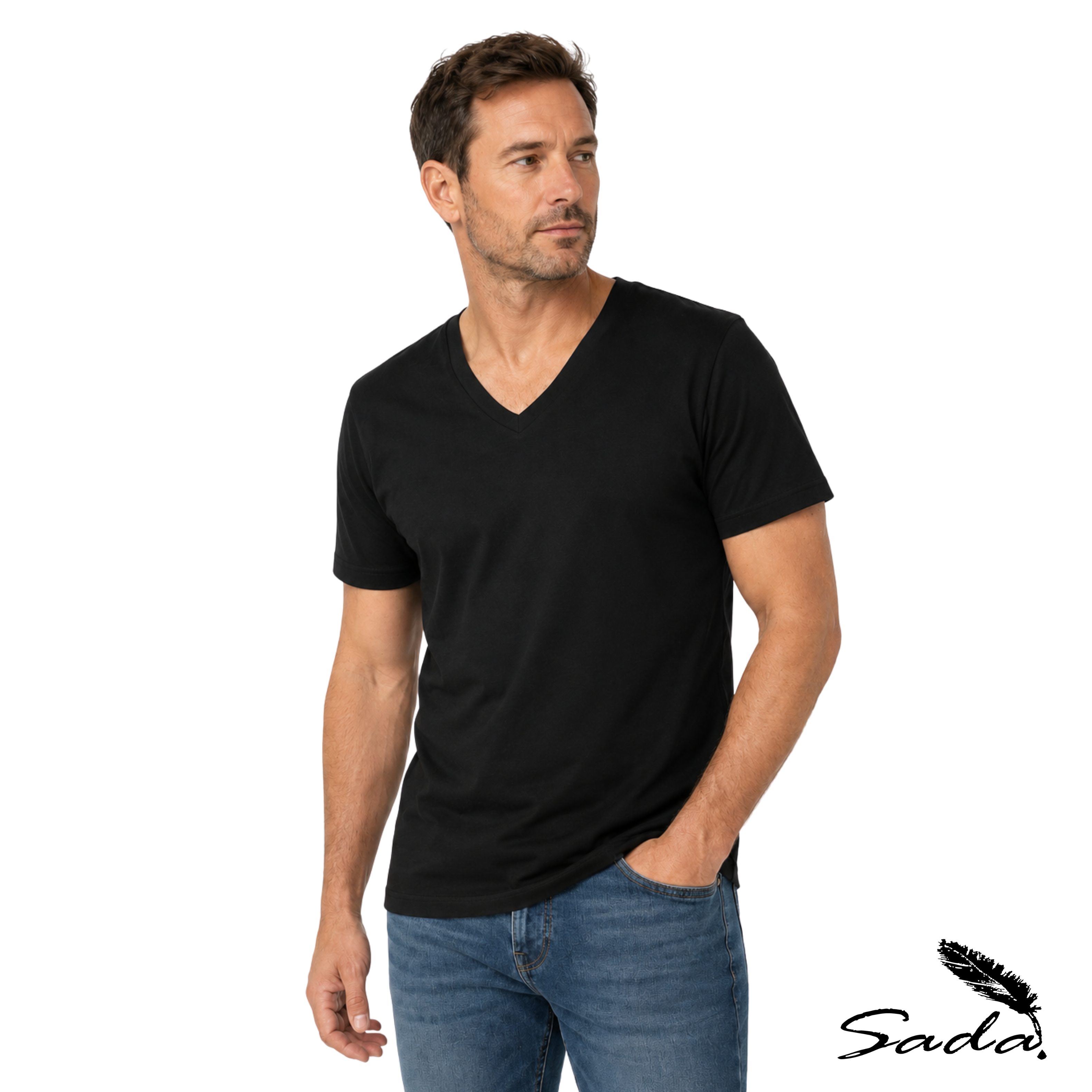 Sada Deep V-Neck T-Shirts (6 Pack)